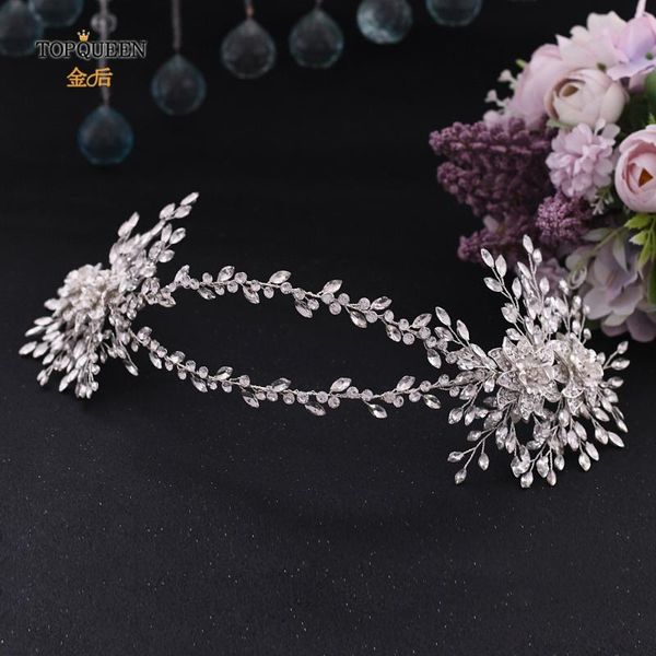 

ueen hp284 rhinestone bridal hair piece wedding headpiece for bride hair jewelry silver headbands accessories for women, Golden;white