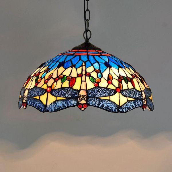 

creative led lamp tiffany stained glass decorative lamp dining room bedroom corridor balcony chandelier bar glazed lamps baroque