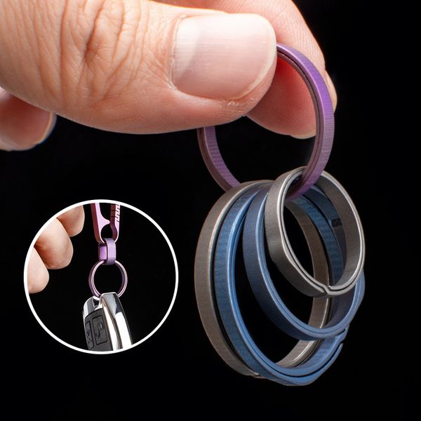 

fashion titanium alloy key ring super lightweight titanium keychain hanging buckle key rings quickdraw tool creative keyring, Silver