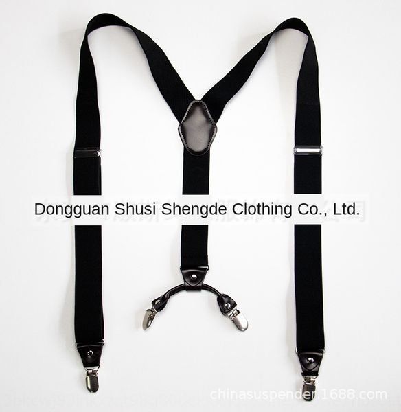 

clip leather black leather buckle black four buckle men's straps four clip men's straps, Black;white
