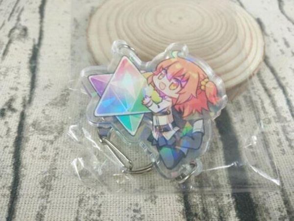

fgo fate/grand order gilgamesh saber emiya acrylic keychain string strap 2-side wallet cool creative key belt hook, Silver