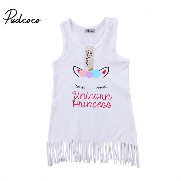 

pudcoco toddler kids baby girl clothes cotton sleeveless cartoon knee-length o-neck white 2-6years pudcoco, Red;yellow