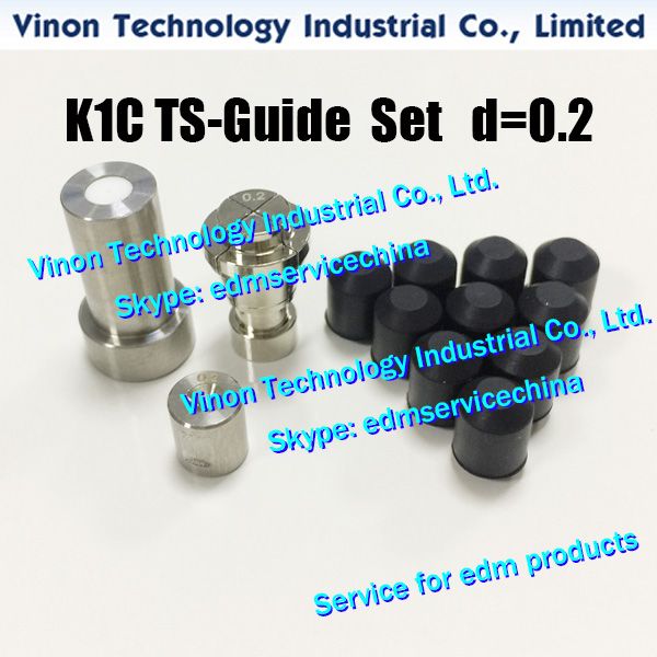 edm K1C TS-Führungsset d=0,20 mm (1 Stück Führung + 1 Stück Spannzange + 1 Stück Abstandhalter + 10 Stück Gummidichtung) für So dick KIC, Charmilles SH2 Kleinlochbohrer-Erodiermaschine