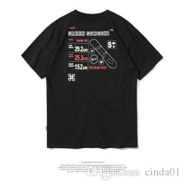 

новое лето mens brand high street простой вскользь двухсторонняя печать мужская с коротким рукавом хлопок футболку, White;black