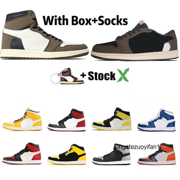 

1 high og travis scotts basketball shoes black blue fearless shattered backboard 3.0 gold obsidian unc mens trainers sports sneakers