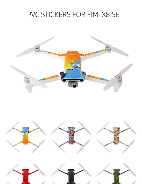 Sunnylife Expansion Acessórios removíveis PVC adesivos para fimi x8 se rc drone - desert camo