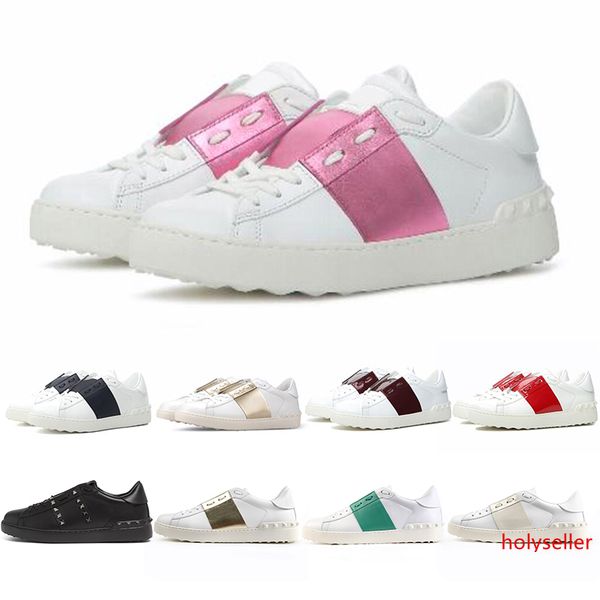 

luxury designer shoes platform men women triple black green pink stripe leather casual shoe walking hiking size 5-12