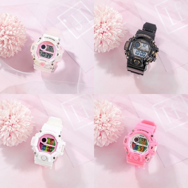 

li xian yang zi electronic male luminous electronic watch ins watch female student simple all-match luminous waterproof digital table, Blue