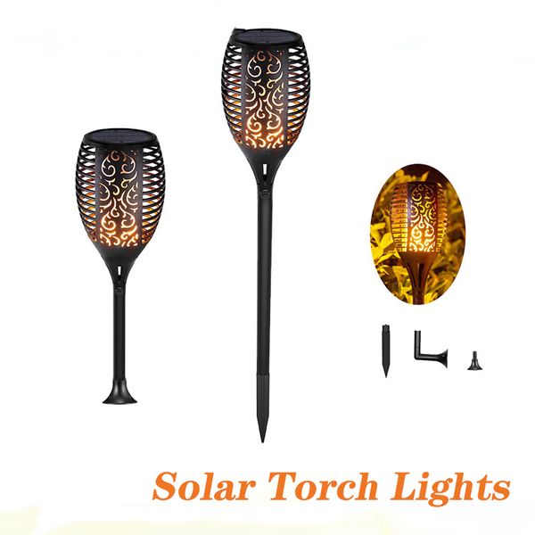 96LED Luzes Solar Torch Luzes À Prova D' Água Cintilantes Flame Torch Lights Ao Ar Livre Holofotes Solares Decoração de Paisagem Iluminação Crepúsculo ao Amanhecer