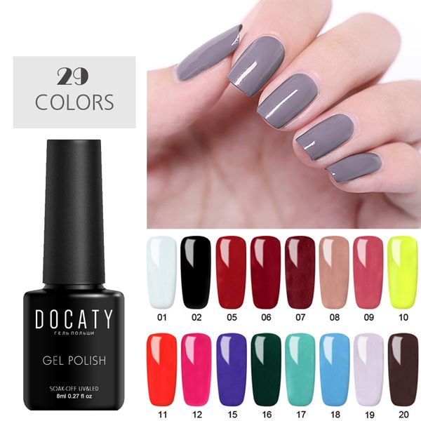 

docaty 8ml gel nail polish pink series color long lasting soak off uv gel varnish one-snail art diy design tools, Red;pink
