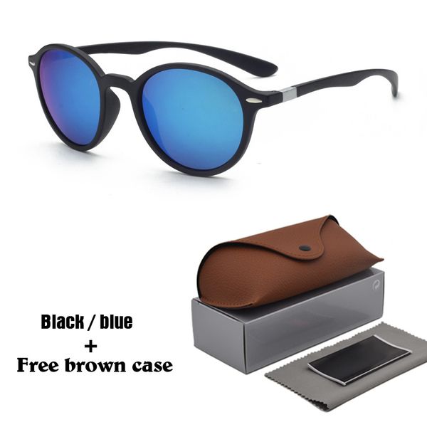 

brand designer fashion round sunglasses men and women driving uv protection sport vintage sun glasses retro eyewear and brown cases, White;black