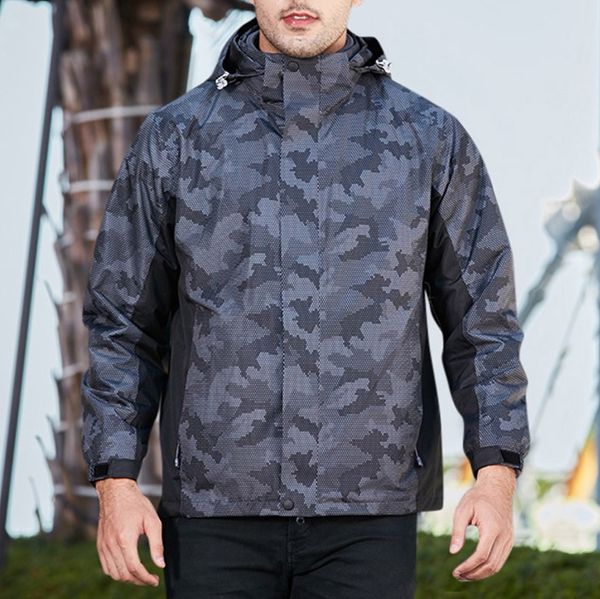 

ishowtienda camouflage men's jacket autumn winter male hoodies coats 2019 sport windbreaker jacket coat thick warm 9m3, Black;brown