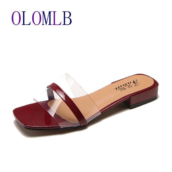 

fashion jelly sandals summer slippers woman shoes flats ladies womens zapatos mujer slip on beach square heel jelly shoes a480, Black