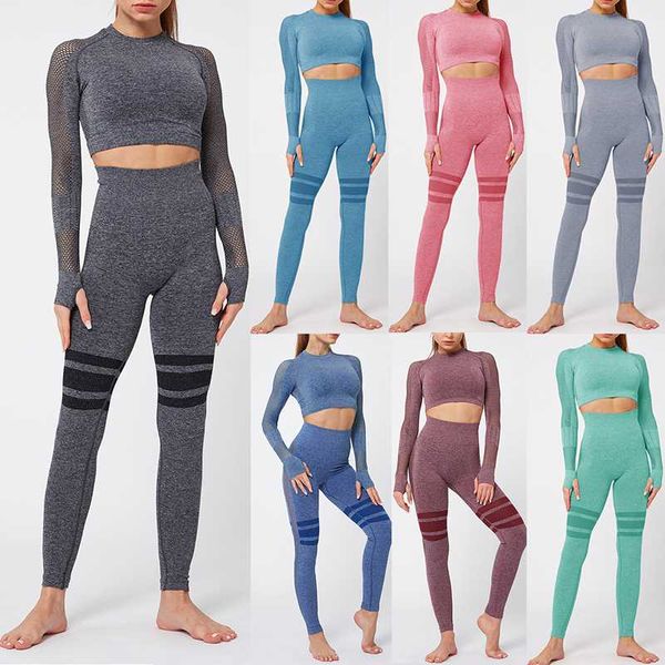 

yoga set women seamless fitness yoga bra sport long sleeve tracksuit high waist gym leggings pants fitness workout leggins, White;red