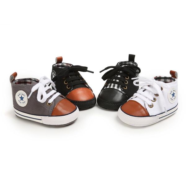 

first walkers baby shoes newborn girl boy soft sole crib toddler shoes striped sneaker sports cotton pu casual 0-18 m