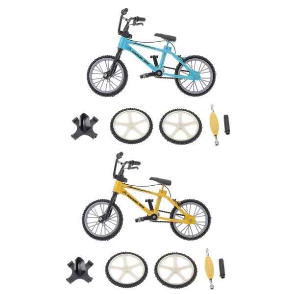 

mini alloy finger biking bmx kids toy table decor toy creative blue+yellow