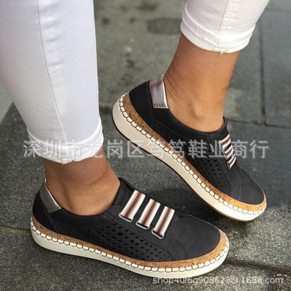 

europe and america women's casual sports large size shoes sneakers, Black