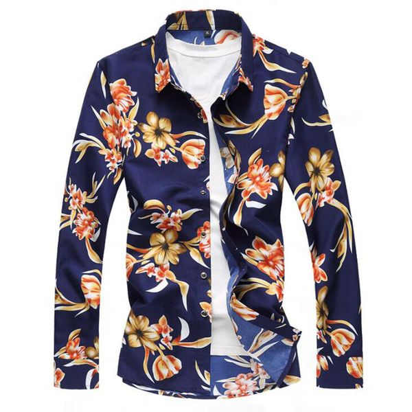 

fashion shirt floral vintage men hawaiian shirt summer beach men shirts long sleeve 2020 luxury beach, White;black