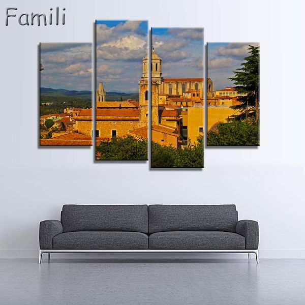

2019 unframed fashion 4pieces house modern wall art hd picture canvas print canvas painting for living room picture