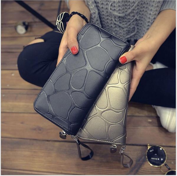 

дизайнер-горячая штучка!!!!2019 новая мода молния кошелек простой длинный стиль кошелек, Red;black