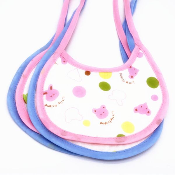 

5pc/lot baby cotton bibsblue & pink pure cotton saliva towel for 0-1 years baby