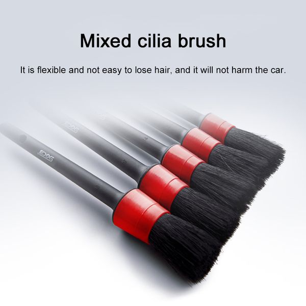 

5 pcs detailing brush set 5 sizes auto detail brushes for cleaning wheels engine interior f-best