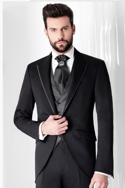 

2019 последние конструкции пальто брюки мужские костюмы куртка выпускного вечера смокинг slim fit 3 шт жених стиль костюмы на заказ пиджак m, White;black