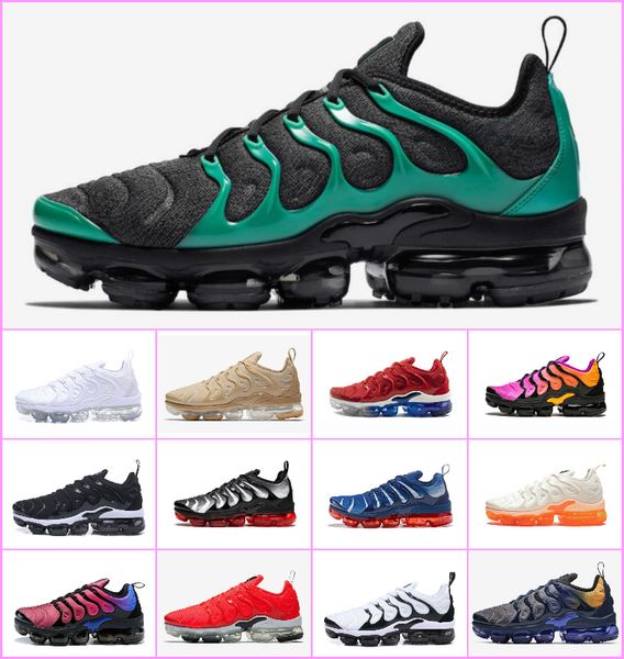 

2019 New Original Tn Plus Men Running Shoes Olive In Metallic White Silver for Plus Tn off Black Air Basket Requin Chaussures