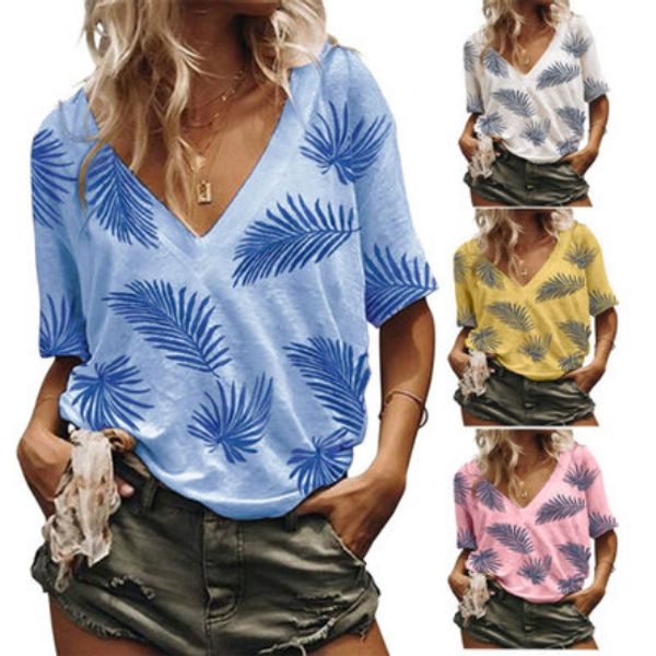 

womens designer t-shirt women brand print ladys casual v-neck clothing new fashion trend 2020 new style selling vintage style, White
