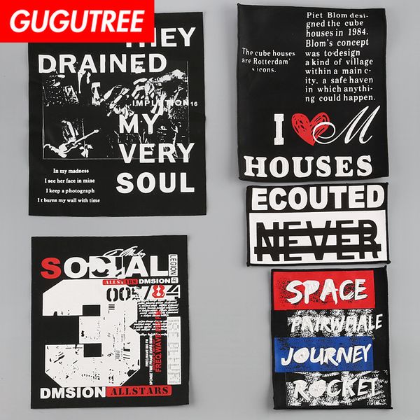 

gugutree printed embroidery big letter patch animal cartoon patches badges applique patches for clothing fd-5, Black