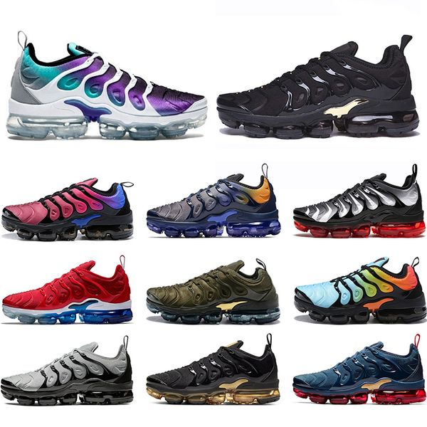 

tn plus running shoes triple black white men sneakers red shark tooth royal persian violet teal geometric trainer sports 36-47