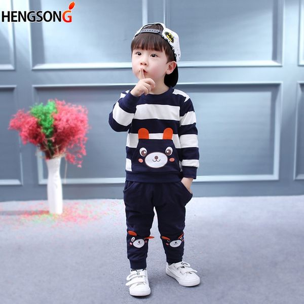 

baby boy girl clothing set cotton blend kids toddler clothes cartoon pullover sets for boy girls baby clothes 738551, White