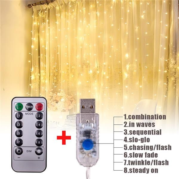 

3m x 3m 300-led icicle warm white fairy light for romantic christmas wedding outdoor decoration curtain string light us standard warm white