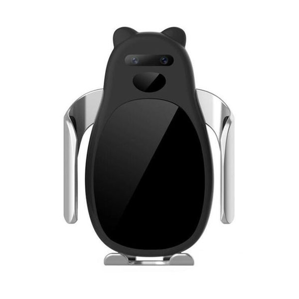 

2020 c0 wireless car charger 15w super fast charging pad panda automatic clamping phone mount holder