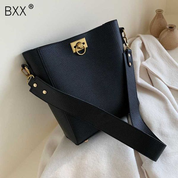 

bxx] pu leather large capacity bucket bag for women 2019 luxury quality crossbody shoulder bag female retro style handbag hi516