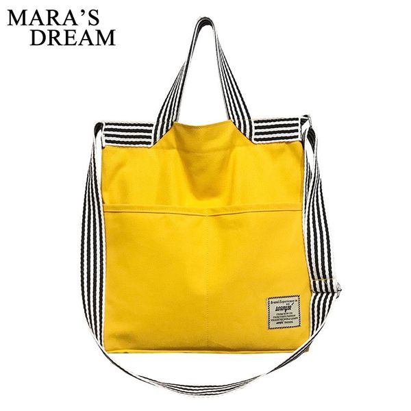 

mara's dream 2019 ladies canvas handbag new striped shoulder canvas bag custom fashion casual bag shoulder