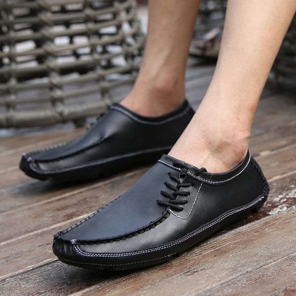 

northmarch handmade leather moccasin mens fashion driving shoes mens breathable loafer shoes men zapatos hombre casual cuero, Black