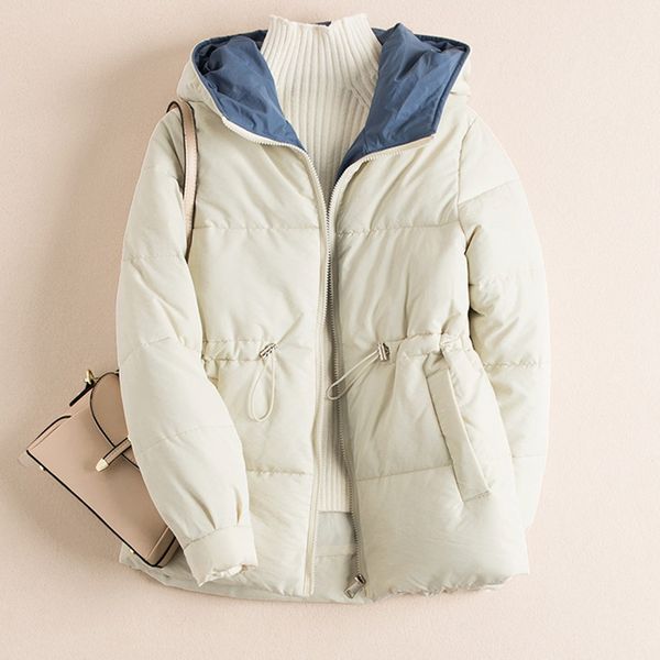 

2019 causal ladies cotton padded jacket short autumn winter wadded jacket women hooded winter coats female parkas, Tan;black