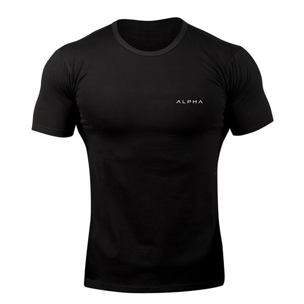 

2020 summer running t-shirts men quick dry simple fitness compression bodybuilding tee solid sport tee shirts tights, Black;blue