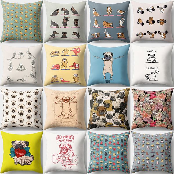 Creative Cartoon Cushion Cover Lovely Sports Dog Pattern