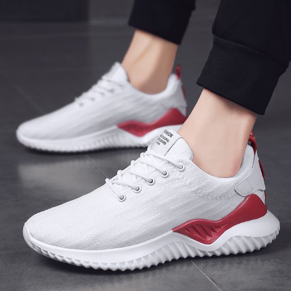 

fashion breathable running shoes for men women triple black white gold jogging walking runners trainers designer sneaker 39-44 made in china, White;red