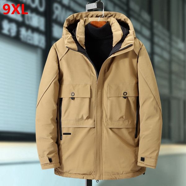 

tide oversized man plus size 10xl workwear cotton men's long section thickened large cotton jacket big jacket 9xl, Black