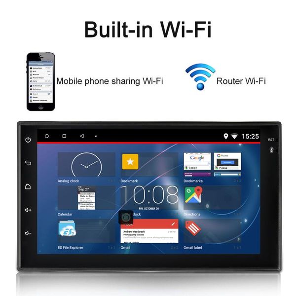 

universal 7'' smart android 6.0 2 din car stereo radio player gps navigator multimedia entertainment with bt wifi am/fm free