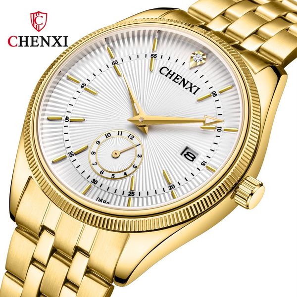 

luxury men's watch chen xi brand watch female 069a fashion full gold couple watch ing, Slivery;brown
