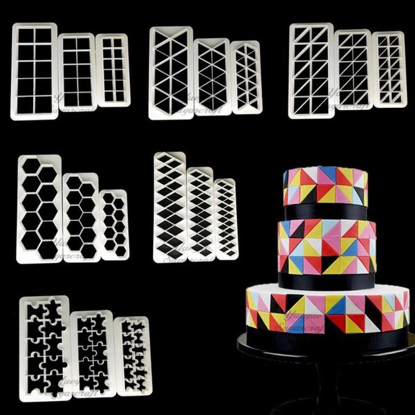 

cake tools 3 pcs geometry fondant cookie cutter mold decorating baking