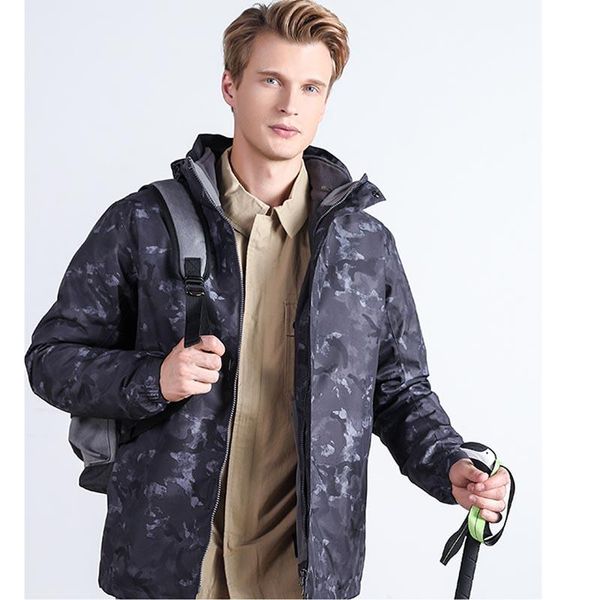 

autumn winter men hiking mountain climing camo jackets thick warm outdoor sports jackets windproof water-resistance windbreakers, Blue;black