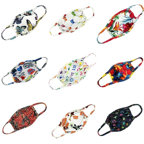 

washable sponge bandana for women & men - black designer printed face mask #667