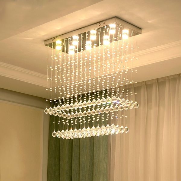 

modern fish line crystal chandelier for dining room rectangle led lighting fixtures kitchen island ceiling chandeliers
