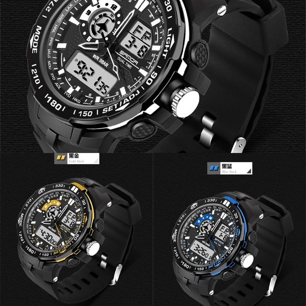 

pzgxm sanda female student waterproof sports electronic running electron electron fashion watch outdoor multi-functional men's and wome, Blue