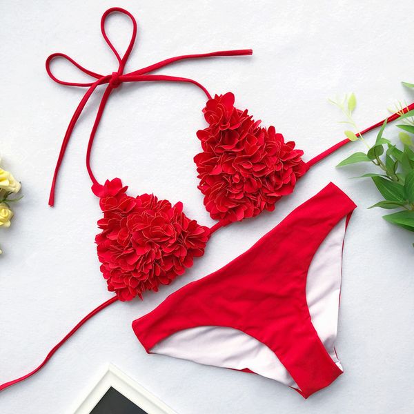

bikinis for women swimwear for women yellow flower bikini set red bikinis 2019 mujer maillot de femme bandage swimsuit women swimwear, White;black